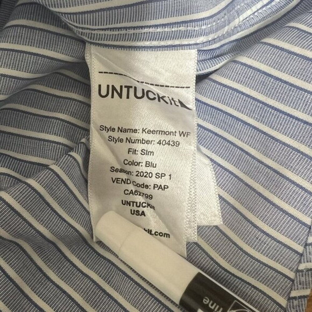 UNTUCKit Keermont Button Up Shirt Mens 2XL Slim Fit Wrinkle Free Long Sleeve - Picture 7 of 7
